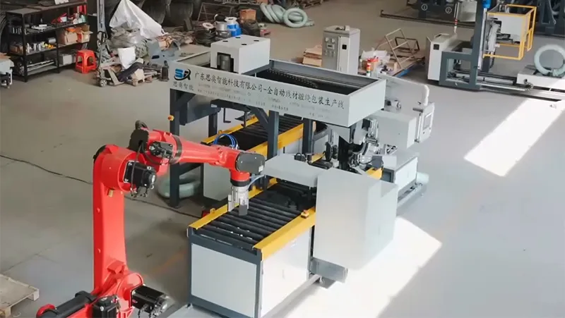 Línea automática de embalaje horizontal de bobinas de alambre, WS-35