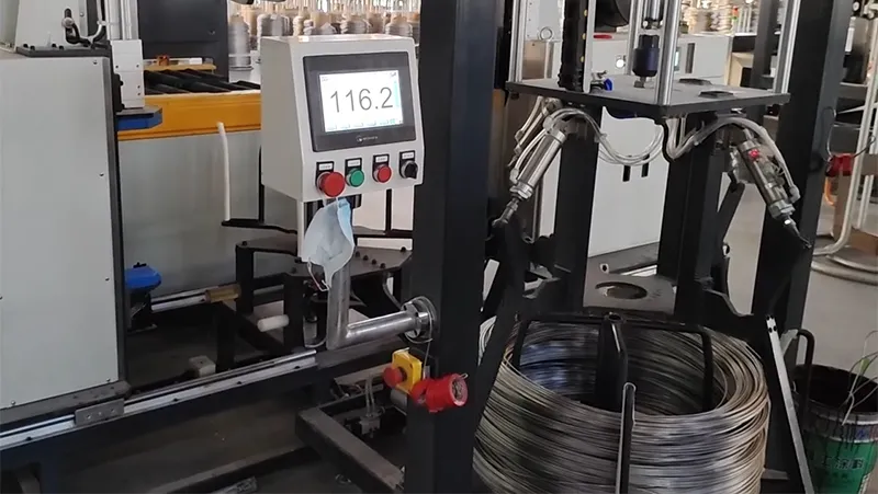 Línea automática de embalaje horizontal de bobinas de alambre, WS-400