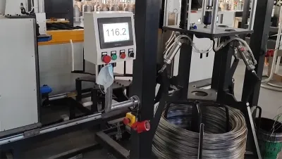 Línea automática de embalaje horizontal de bobinas de alambre, WS-400