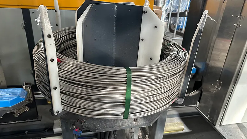 Línea de embalaje horizontal automática de bobinas de alambre SA-WS-400